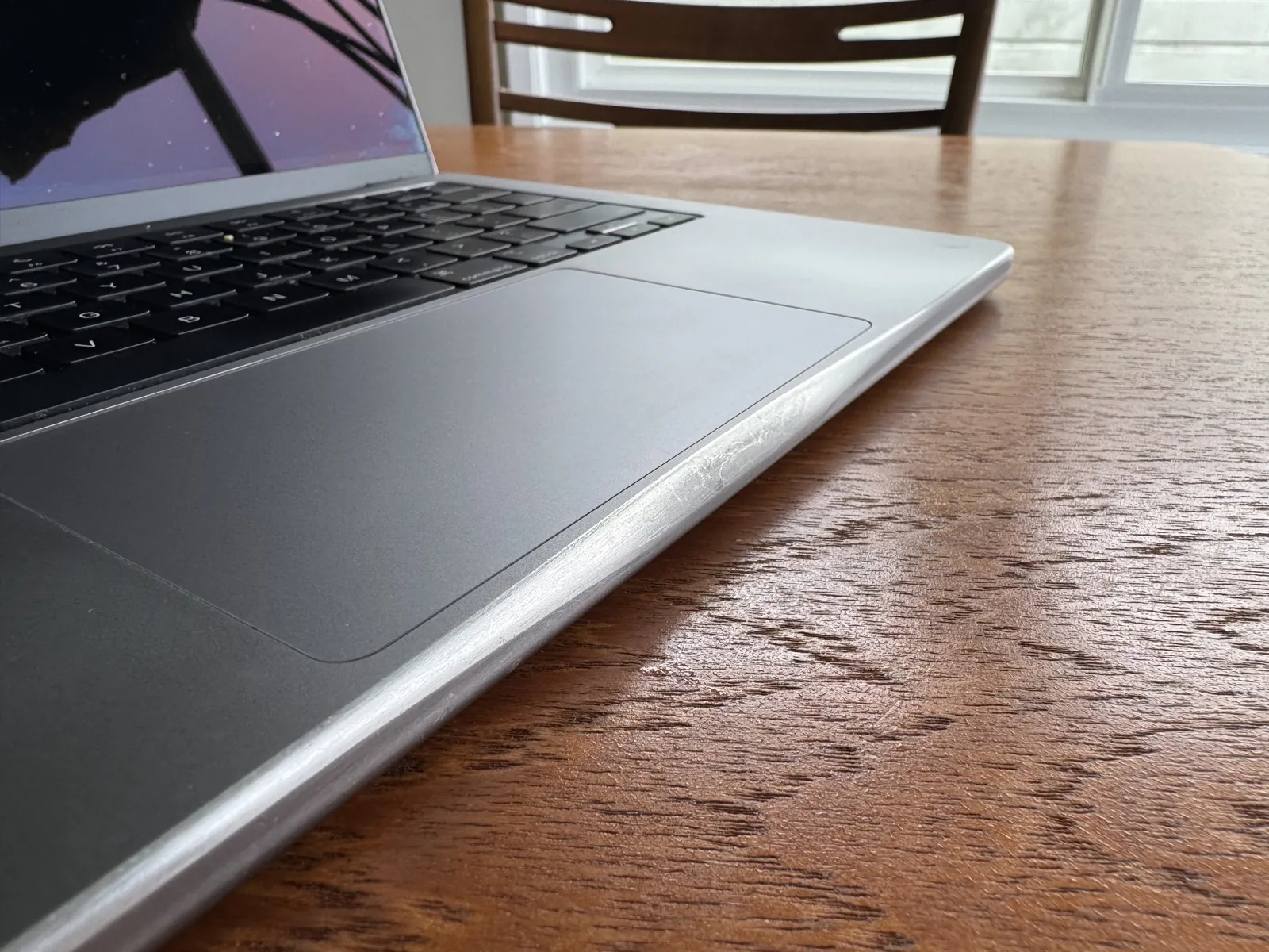 MacBook corner after filing