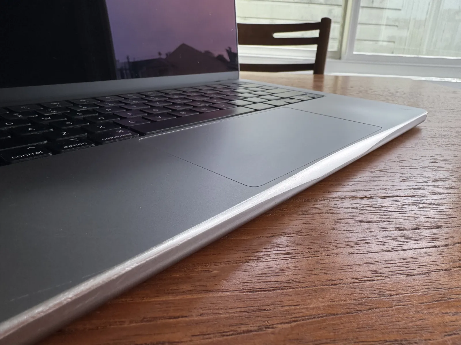 MacBook corner after filing